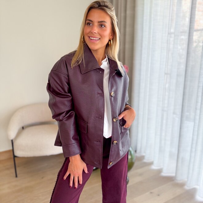 Braided jeans burgundy