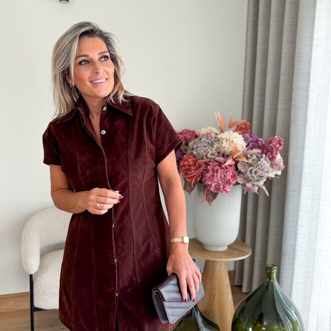 Suede Sensuelle Dress Camel