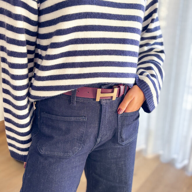 H Lederen riem Burgundy