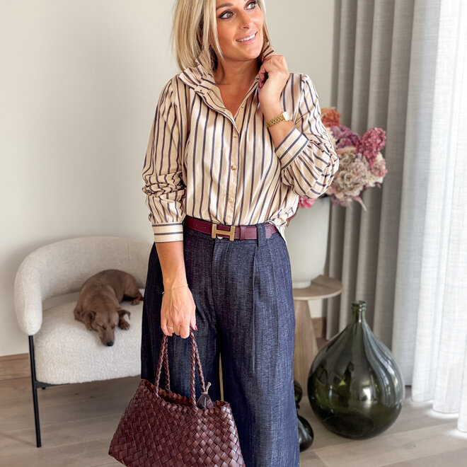 H Lederen riem Burgundy