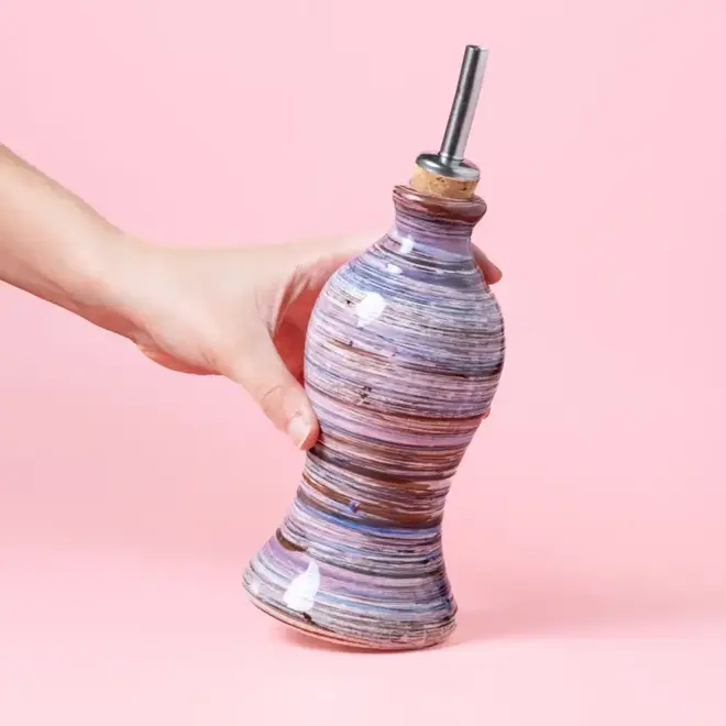 Ceramic Olive Oil Bottle Lavender