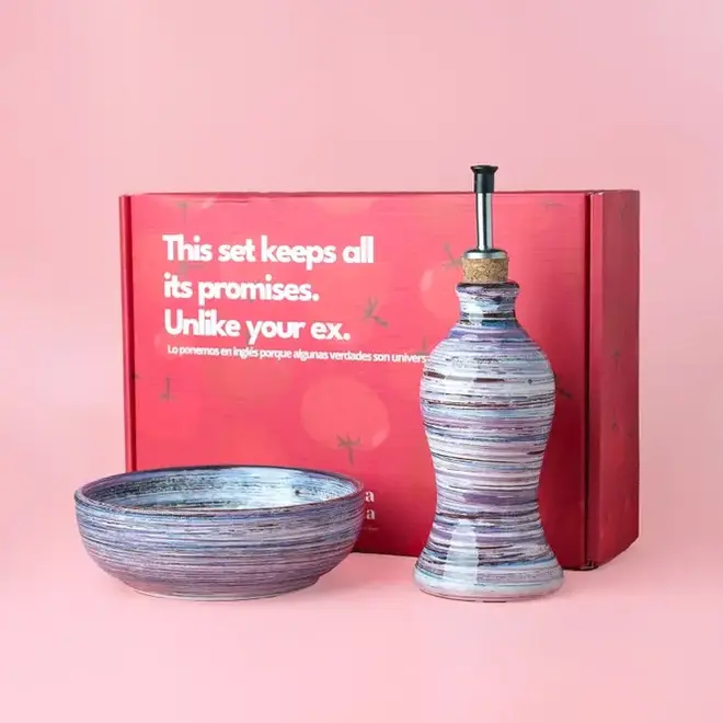 Ceramic Breakfast Set Lavender