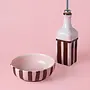 Ceramic Breakfast Set Brown/Pink