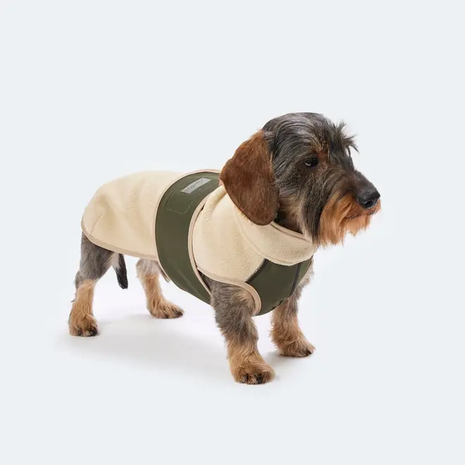 Dog Fleece Coat Theo Beige S