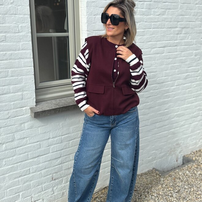 Juliette body warmer Burgundy