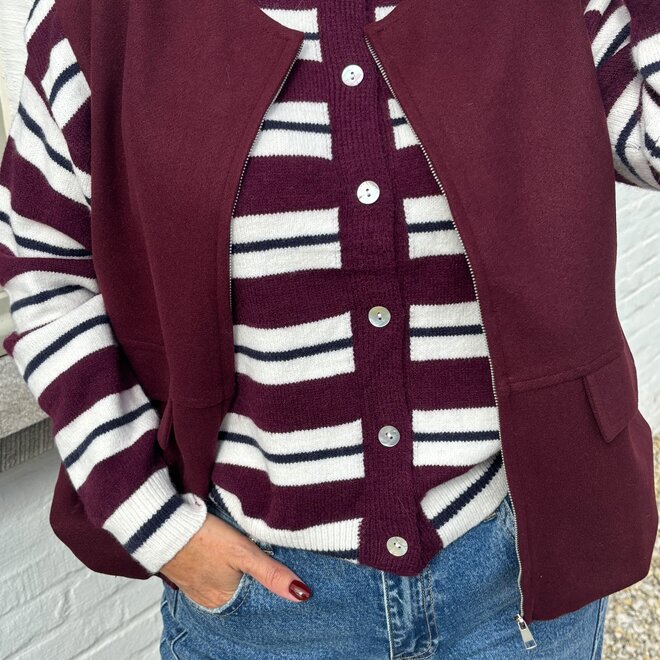 Juliette body warmer Burgundy