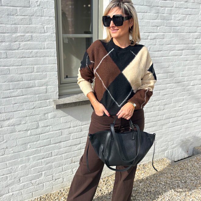 Wide leg jeans chocolate