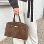 Michelle Suede Handbag Taupe