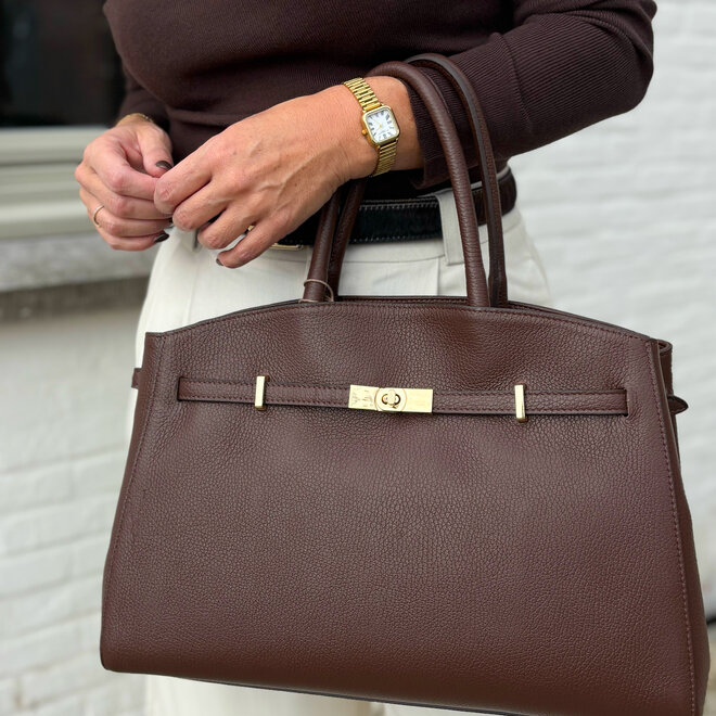 Michelle Leather Handbag Brown