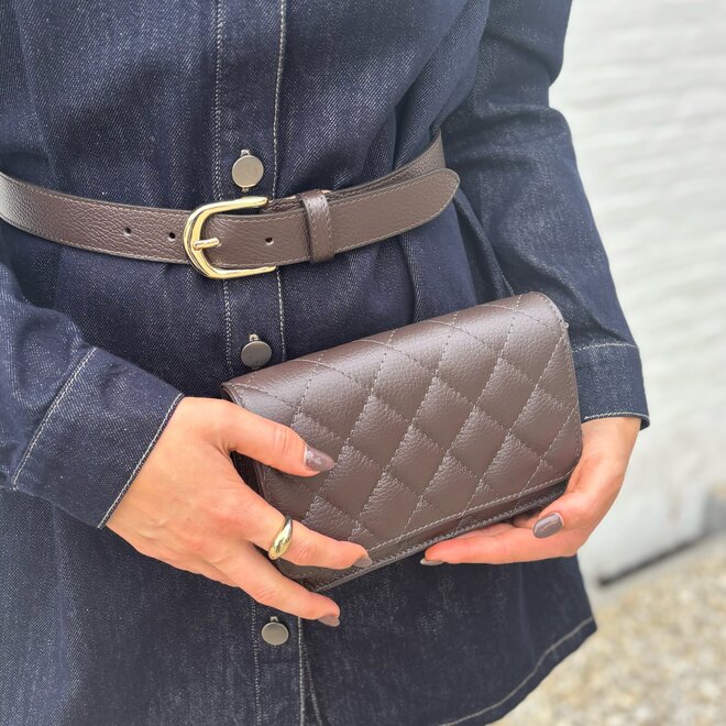 Walnut quilted Clutch