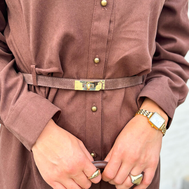 Verstelbare Riem Suede Chocolate