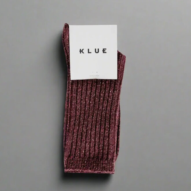 Klue dust star sokken van zijde en wol burgundy