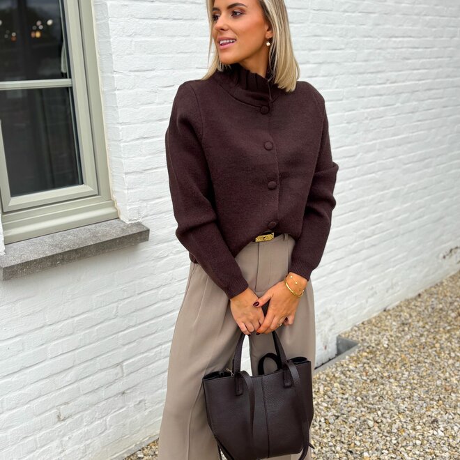 Studio wide trouser taupe