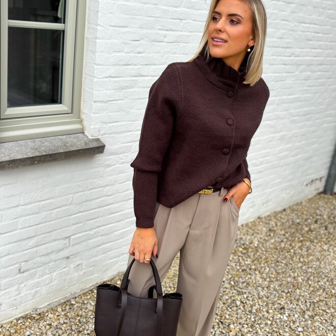 Studio wide trouser taupe