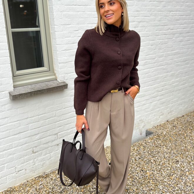 Studio wide trouser taupe