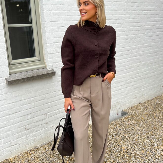Studio wide trouser taupe
