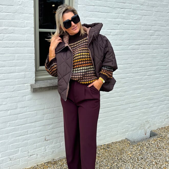 Studio wide trouser burgundy