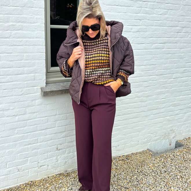 Studio wide trouser burgundy