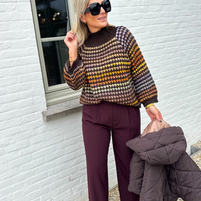 Studio wide trouser burgundy