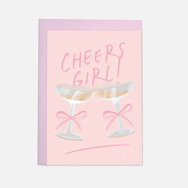 Wenskaart cheers girl