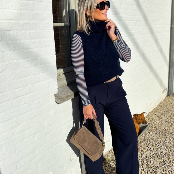 Studio wide trouser navy