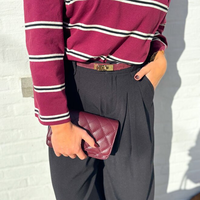 The stripe edit polo burgundy