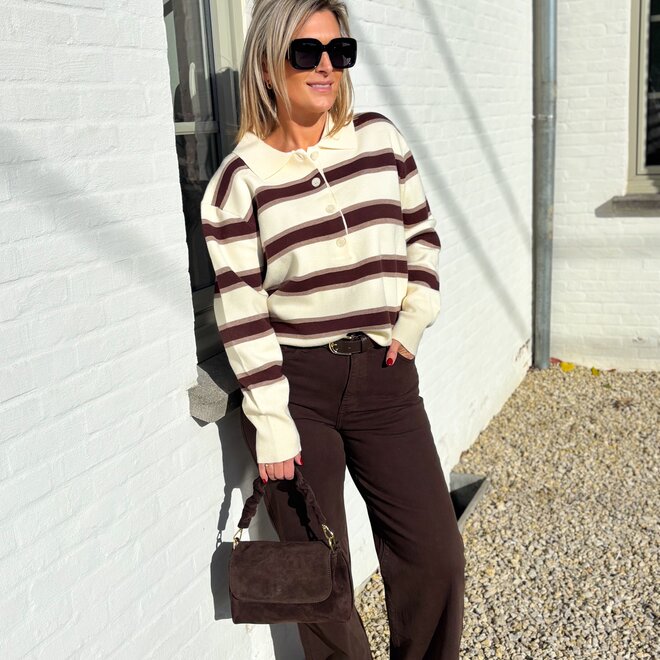 Wide leg jeans chocolate