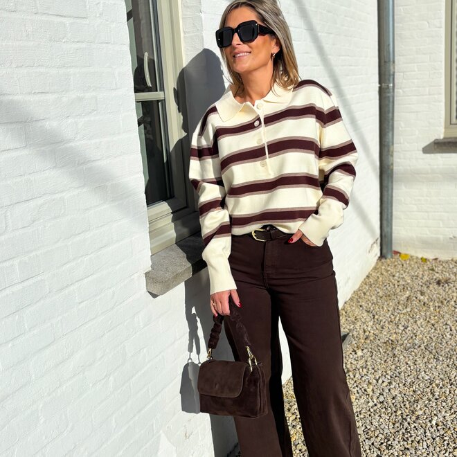 Wide leg jeans chocolate