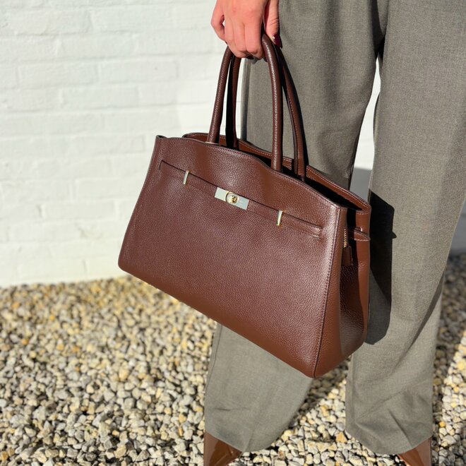 Michelle Leather Handbag Brown