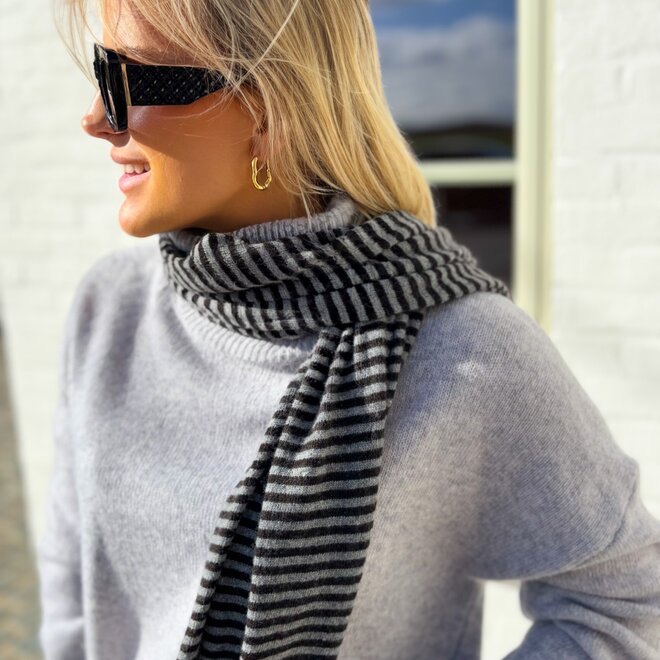 Cashmere Scarf Black - Grey