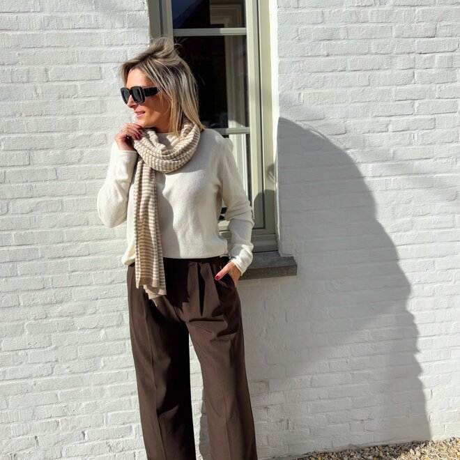 Classic fold trouser brown