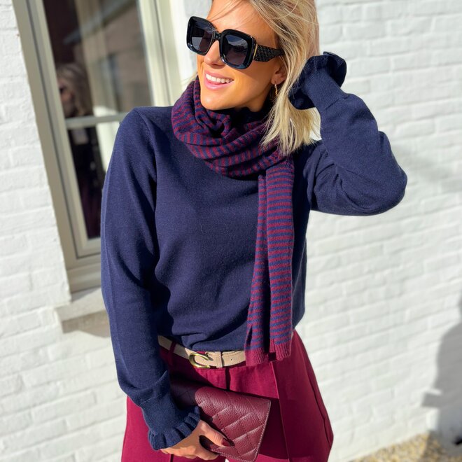 Cashmere Scarf Bordeaux - Blue