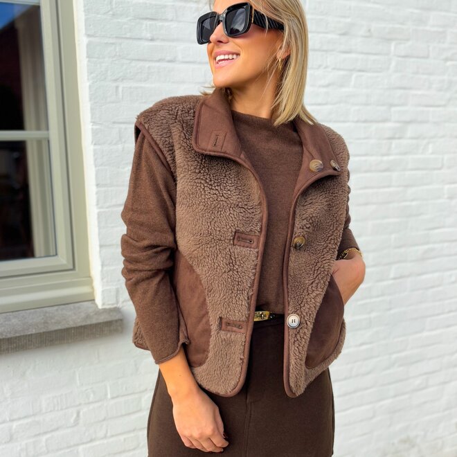 Teddy Hug Gilet Brown