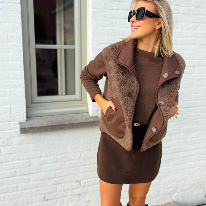 Teddy Hug Gilet Brown