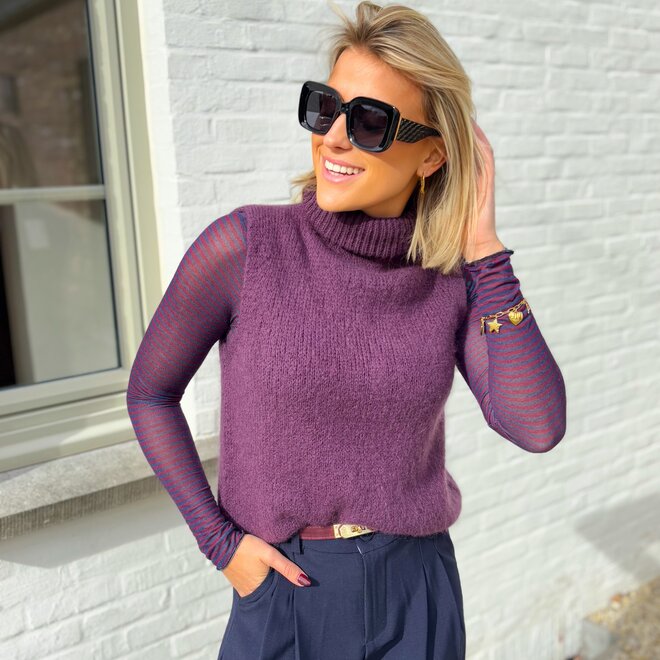 Cashmere Stripes Underneath Top Bordeaux