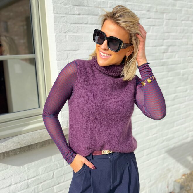 Cashmere Stripes Underneath Top Bordeaux