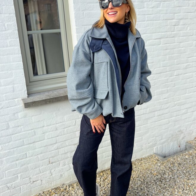 Soft Breeze Bomber Jacket Grey