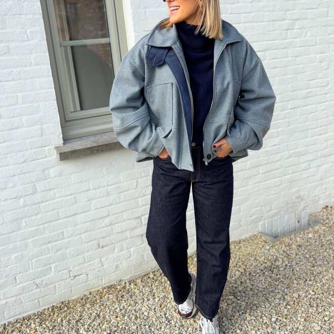 Soft Breeze Bomber Jacket Grey