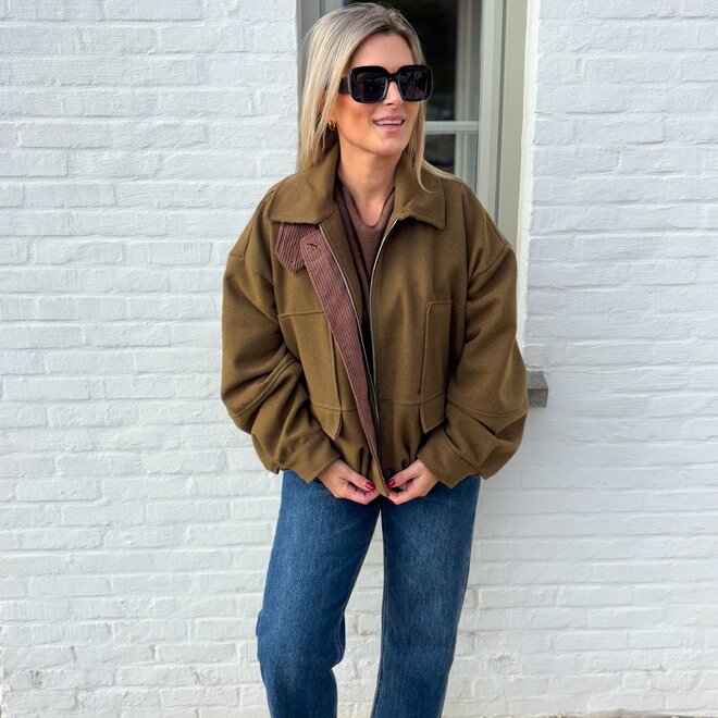 Soft Breeze Bomber Jacket Brown