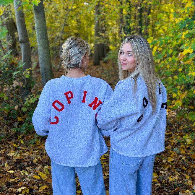 Copine Sweater Grey-Red