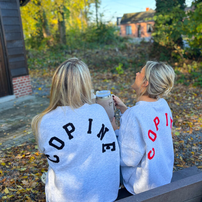 Copine Sweater Grey-Red