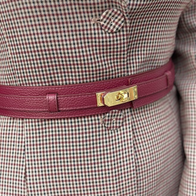 Verstelbare Brede Riem Leer Licht Burgundy