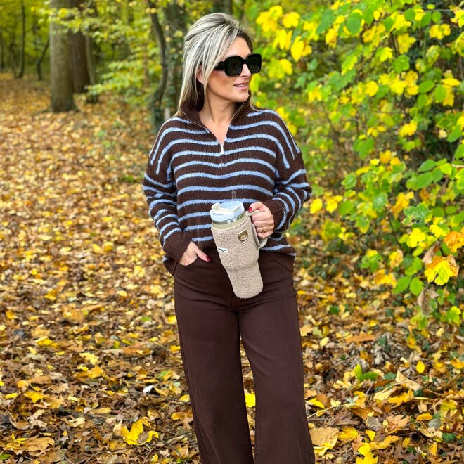 Motion Zip Pull Brown-Blue