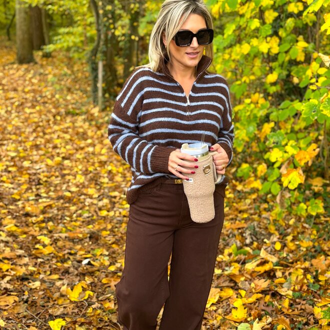 Motion Zip Pull Brown-Blue