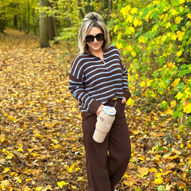 Motion Zip Pull Brown-Blue