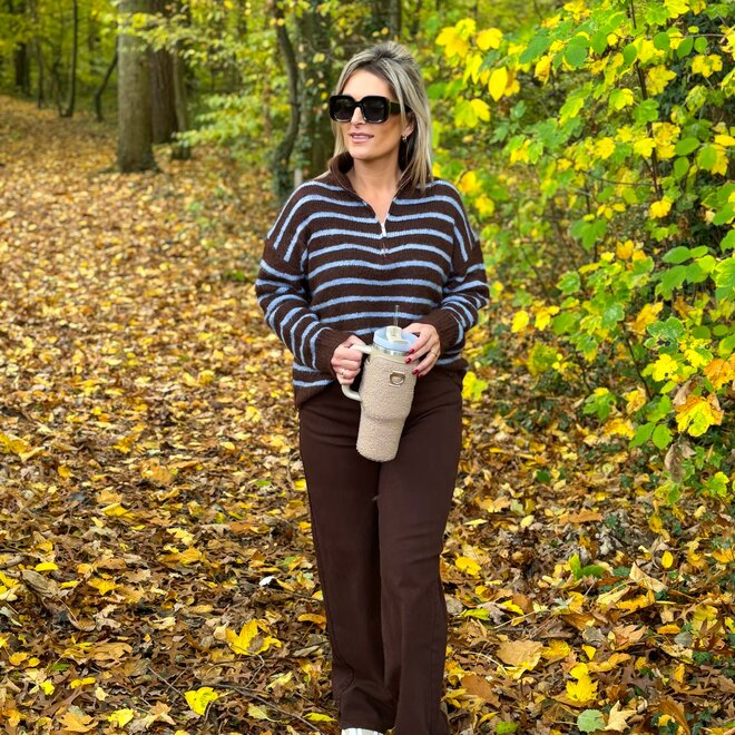 Motion Zip Pull Brown-Blue