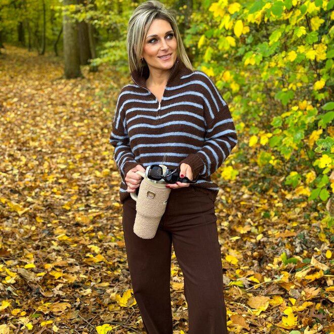 Motion Zip Pull Brown-Blue