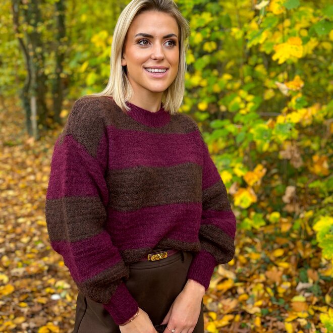 Blurry Lines Pull Burgundy Brown