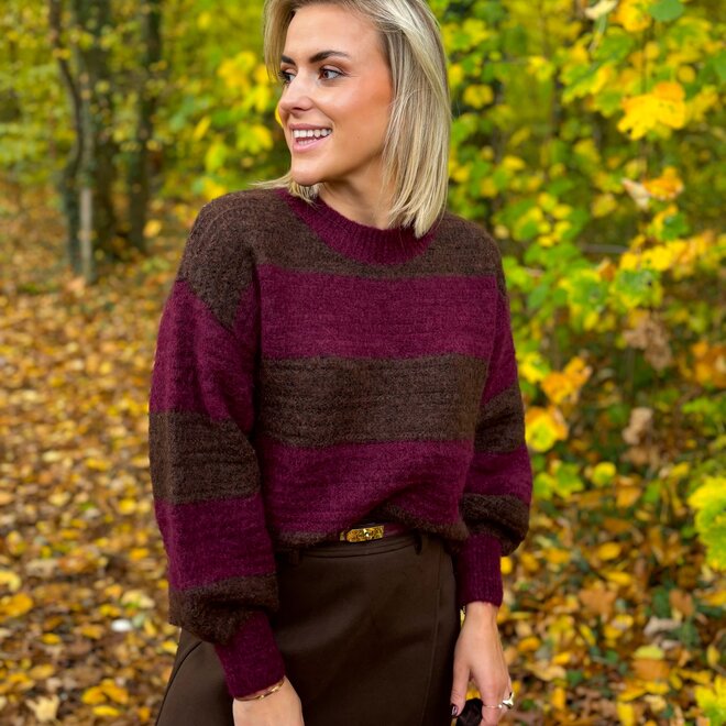 Blurry Lines Pull Burgundy Brown