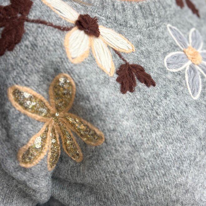 Fleur D'Epaule Pull Grey